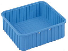Tote Box, Divider Tote Box, Static Dissipative - Benstat Blue Metro